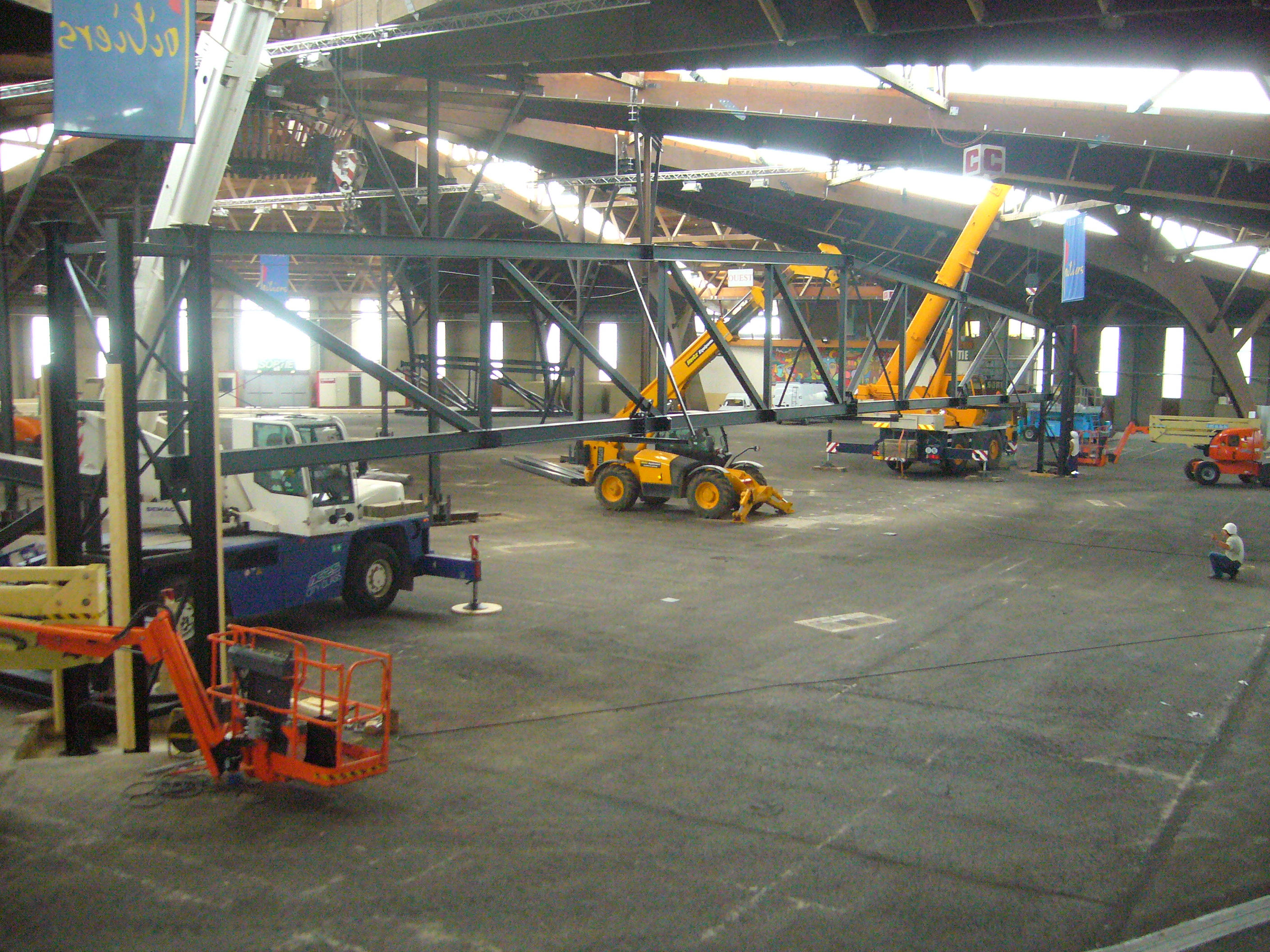 Photo lors des travaux avec les engins