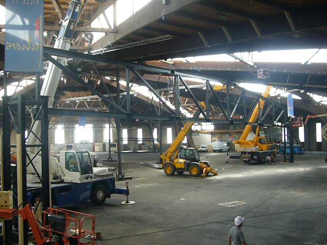Photo lors des travaux avec les engins