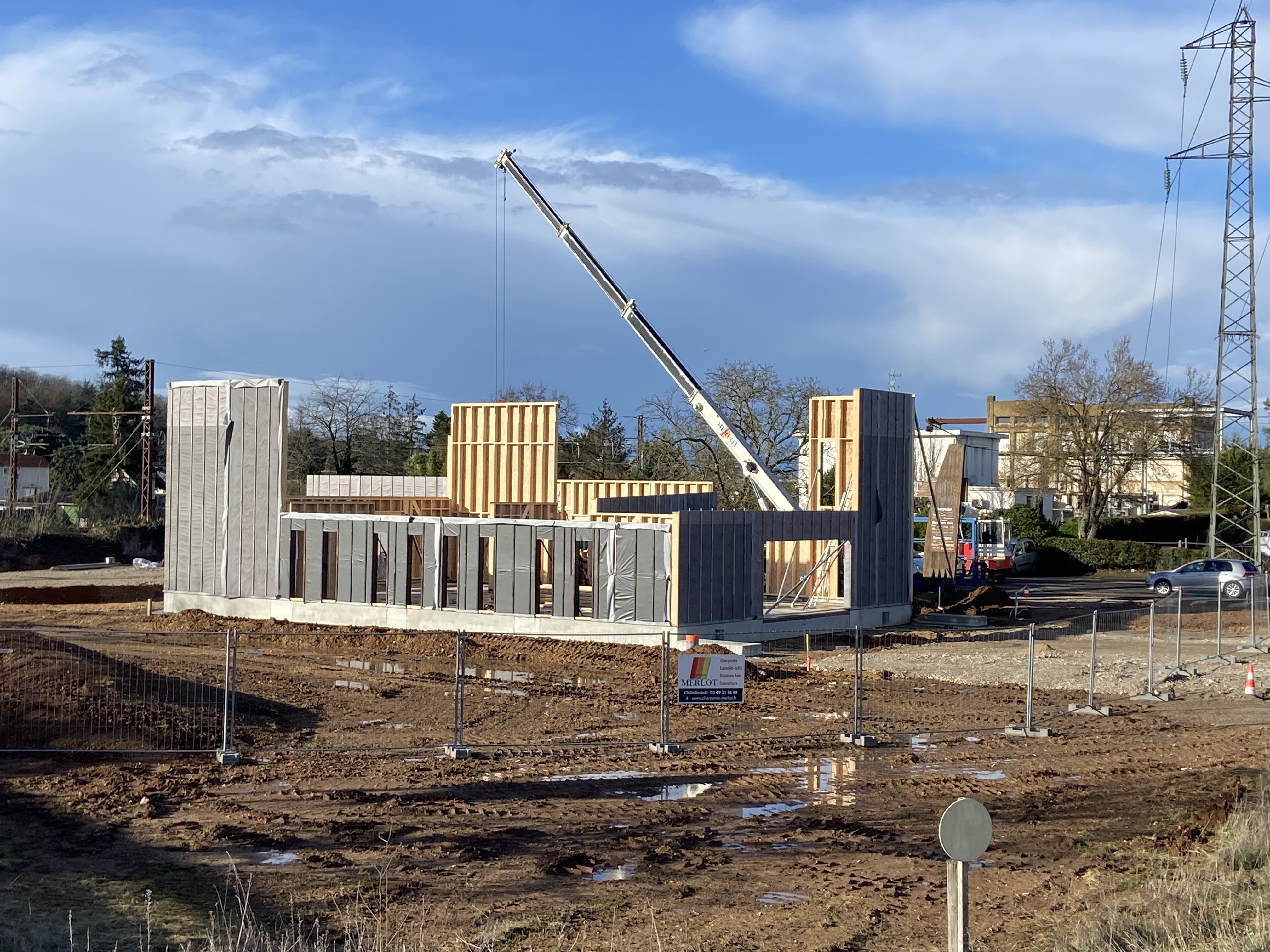 Photo du chantier vue de l'extérieur et d'ensemble
