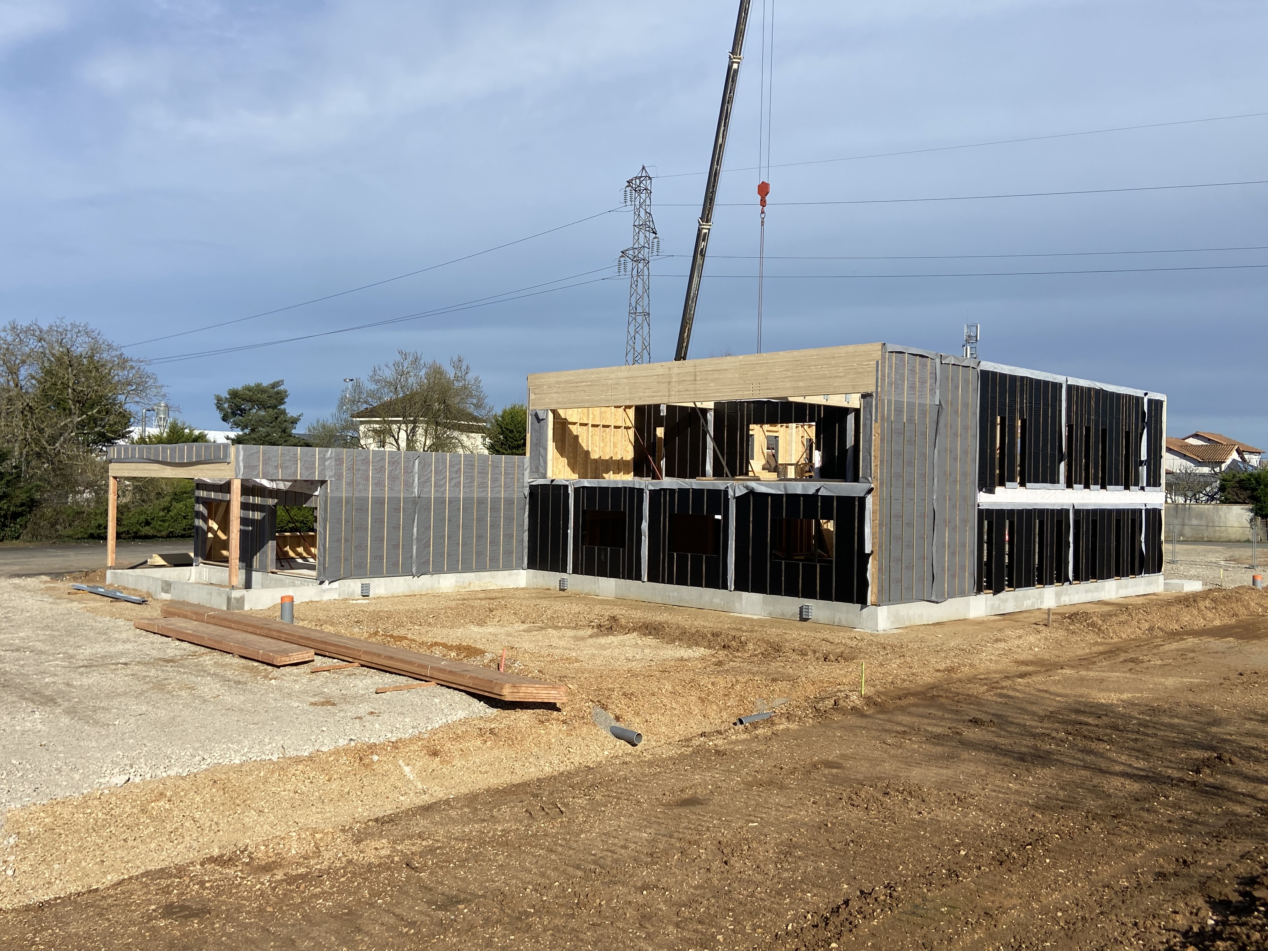 Photo du chantier vue de l'extérieur et d'ensemble